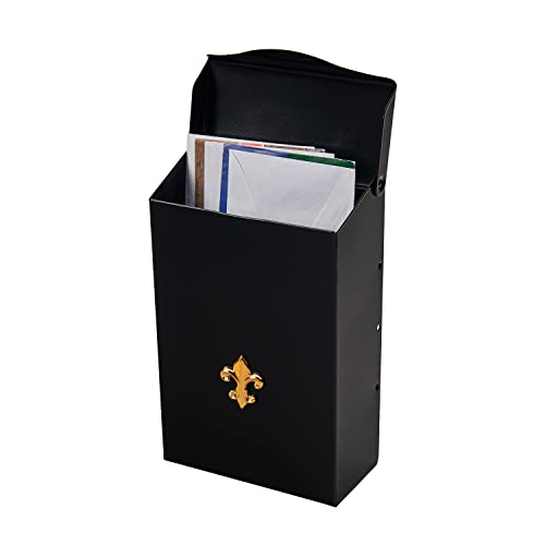 Architectural Mailboxes City Classic Galvanized Steel Wall Mount Mailbox, BW1100AM, Black, Small Capacity