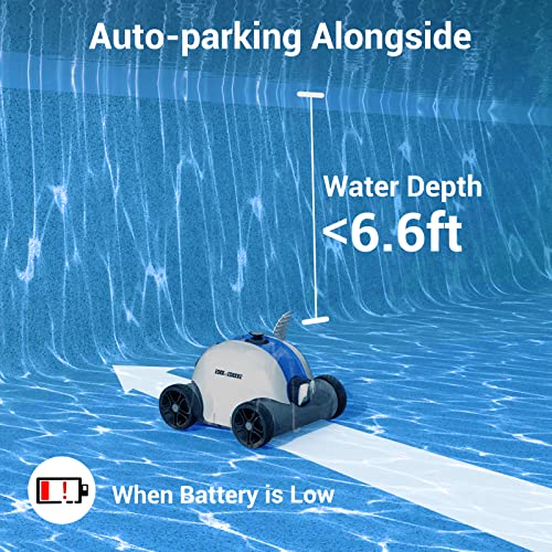 Rock&Rocker Cordless Robotic Pool Cleaner, Automatic Pool Vacuum with 60-90 Mins Working Time, Rechargeable Battery, IPX8 Waterproof for Above/In-Ground Swimming Pools Up to 861 Sq Ft