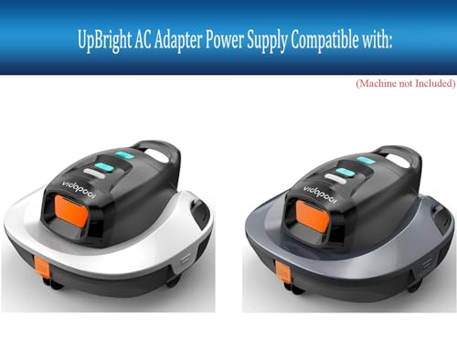 UpBright 2-Prong 13.3V AC/DC Adapter Compatible with Vidapool Model VRPC01 VRPC-01 VRPC01-2 11.1V Li-ion Battery 30W Orca Cordless Robotic Swimming Pool Vacuum Cleaner 1.8A Power Supply Cord Charger