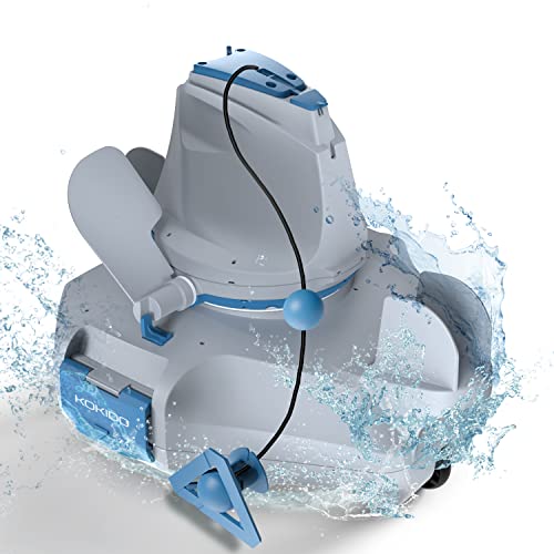 (Upgraded) KOKIDO Cordless Robotic Pool Floor Cleaner, Automatic Pool Vacuum for Flat Bottom above/Inground Pools up to 25 feet. Dirt, Sand, Debris & Leaves (max 5 inch), Last 45 Mins, XTROJET 220