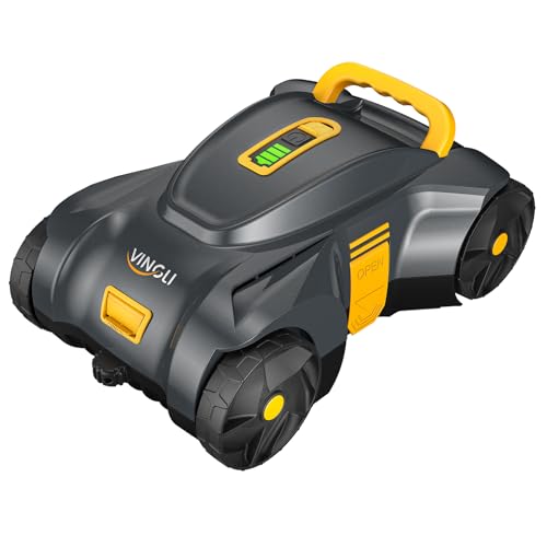 VINGLI Cordless Robotic Pool Vacuum, Automatic Swimming Pool Cleaner for above Ground Pools/Inground Pools Up to 40Ft,7500mAh/Auto-docking, Charging for 2 Hour