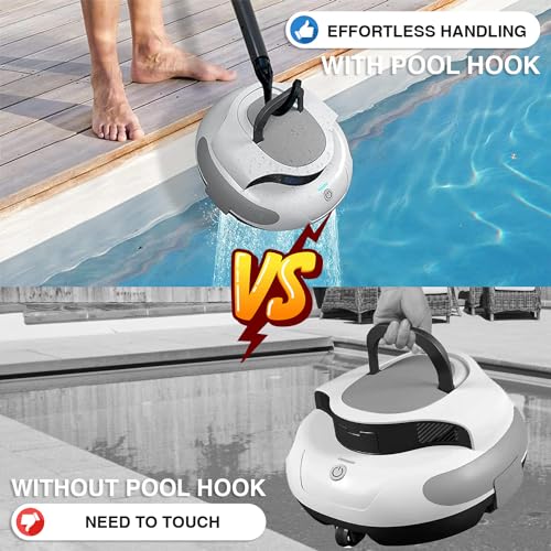 Hook for All Robotic Pool Cleaner, Kutorkill Customized Hook Accessories for Swimming Pool Vacuum Robot, Attaches to Telescopic Poles, Robotic Pool Cleaner for Cordless