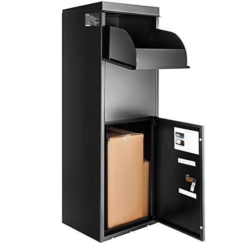 VEVOR Package Delivery Boxes for Outside 13.9"x11.6"x42", Galvanized Steel Delivery Box for Packages with Coded Lock, Anti-theft Baffle, IPX3 Waterproof Package Drop Box for Outside, Porch, Curbside