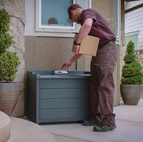 Genie BenchSentry Connect Slate Smart Package Delivery Box for Outside, Extra Large