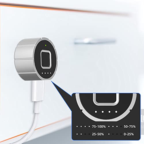 Fingerprint Drawer Lock eLinkSmart Bluetooth App Cabinet Lock 20MM (17MM) for Home Office Mailbox Keyless Furniture Lock with 3 Sizes Tubular ​Cam 20 Fingerprints 500+ App Users