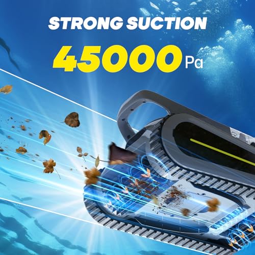 Seauto Crab Robotic Pool Vacuum, Wall-Climbing Robot, Automatic Pool Cleaner, Suitable for Walls and Floors of 1614 Square Feet Pool (Black)