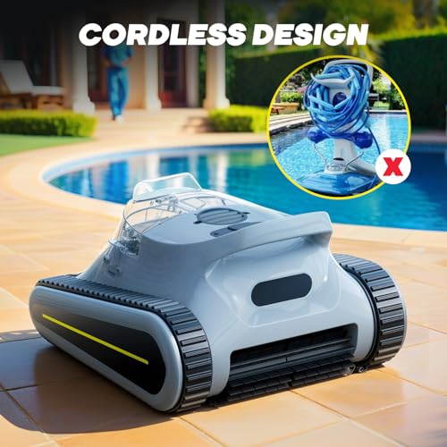 Seauto Crab Robotic Pool Vacuum, Wall-Climbing Robot, Automatic Pool Cleaner, Suitable for Walls and Floors of 1614 Square Feet Pool (Black)