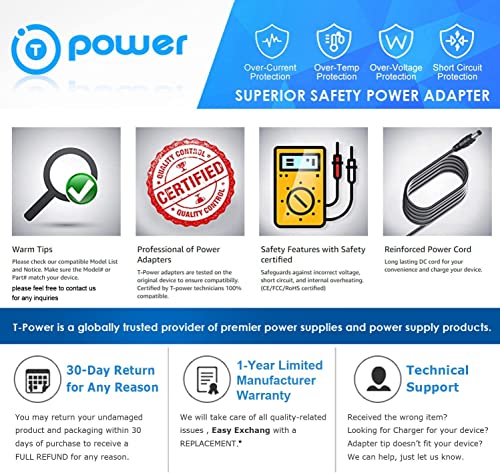 T POWER 12.6v Charger for Ofuzzi Cyber Winny Cyber HT-A56 HTA56 1000 1200 2000 Pro Cordless Robotic Swimming Pool Vacuum Cleaner XSG1263000US Ac Dc Adapter Class 2 Power Supply