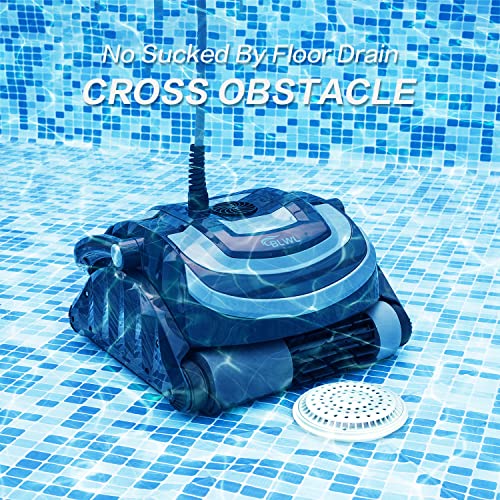 BLWL Robotic Pool Cleaner, Automatic Swimming Pool Vacuum for above/In-ground Pools, Pools up to 55 Ft in Length, Double Top Load Filter Basket, Wall Climbing Including Walls Floor and Water Line
