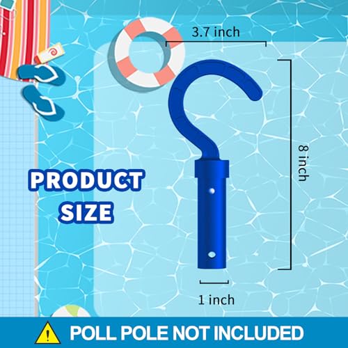 Hook for All Robotic Pool Cleaner, Keyrank Pool Accessories Hook Customized for Pool Vacuum Robot Including Cordless,above Ground and Underwater,Attaches to Telescopic Poles-Blue