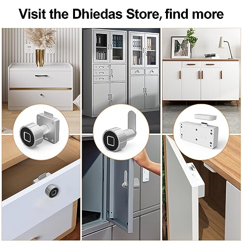 Fingerprint Cabinet Drawer Lock, Biometric Keyless Fingerprint-Bluetooth Lock Smart Safety Hidden Cabinet Lock for File Mailbox Office Furniture - 22mm