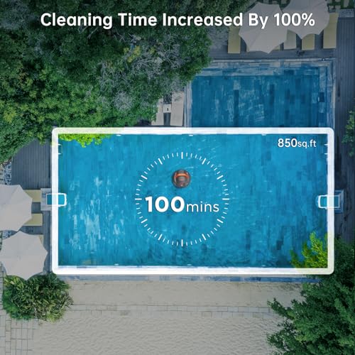CoasTeering Pool Vacuum for Above Ground Pool, Cordless Robotic Pool Cleaner, Pool Robot Vacuum with Fast Charging, Powerful Suction, Self-Parking, Ideal for Pools up to 850 Sq.ft (Dark&Yellow)