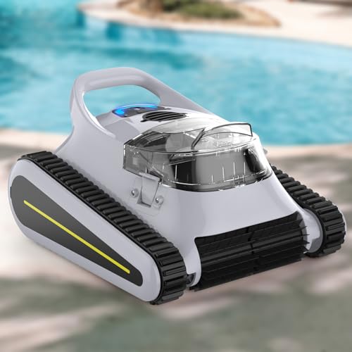 Miuedo Seauto Robotic Pool Cleaner - Cordless Wall-Climbing Vacuum for Inground and above Ground Pools up to 2000 sq ft - Automatic Cleaning for Floors and Walls of Your Swimming Pool.