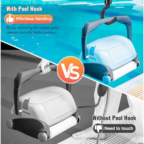 Dunkive Pool Hook for Robotic Pool Cleaner, Pool Hooks for Poles, Compatible with All Robotic Pool Vacuum Cleaner, Easily Recycle the Pool Robotic, Suitable for Telescopic Poles