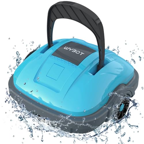 WYBOT Cordless Robotic Pool Cleaner, Automatic Pool Vacuum, Powerful Suction Pool Vacuum for above/In Ground Flat Pool Up to 538 Sq.Ft -Osprey200-Grey&Blue