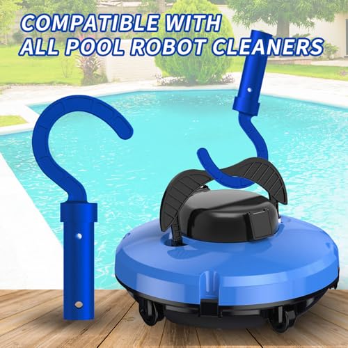 Hook for All Robotic Pool Cleaner, Keyrank Pool Accessories Hook Customized for Pool Vacuum Robot Including Cordless,above Ground and Underwater,Attaches to Telescopic Poles-Blue