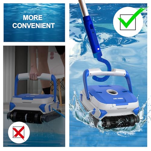 Hook for All Robotic Pool Cleaner, Keyrank Pool Accessories Hook Customized for Pool Vacuum Robot Including Cordless,above Ground and Underwater,Attaches to Telescopic Poles-Blue
