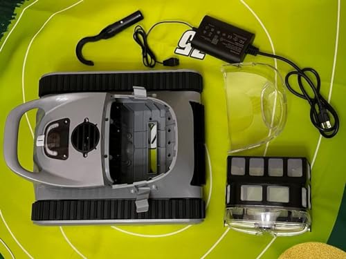 (New) Seauto Crab Cordless Robotic Pool Cleaner: Automatic Pool Vacuum Robot Lasts 150 Mins Wall Climbing 180W Powerful Suction LED Indicator Self-Parking for Swimming Pools Up to 2,000 sq. ft. Grey