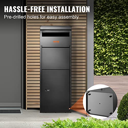 VEVOR Package Delivery Boxes for Outside 13.9"x11.6"x42", Galvanized Steel Delivery Box for Packages with Coded Lock, Anti-theft Baffle, IPX3 Waterproof Package Drop Box for Outside, Porch, Curbside