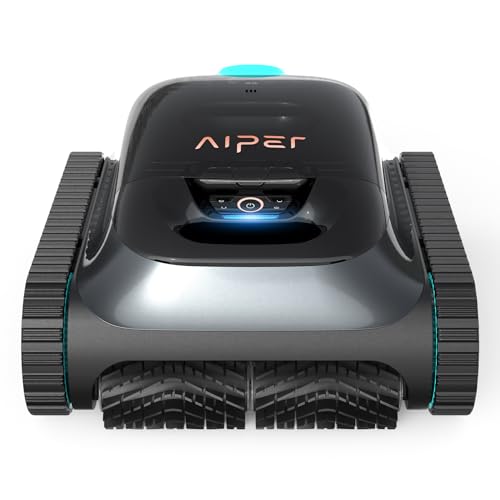 AIPER Scuba S1 Cordless Pool Vacuum Robot, Robotic Pool Cleaner, Intelligent Navigation 2.0, Wall & Waterline Cleaning, for All Inground Pools up to 1614 sq.ft (Black)