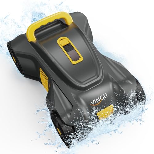 VINGLI Cordless Robotic Pool Cleaner, Automatic Swimming Pool Vacuum for above Ground Pools/Inground Pools Up to 900 Sq.Ft, Pool Sweeper/Auto-Docking, Charging for 2 Hour