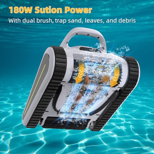 Miuedo Seauto Robotic Pool Cleaner - Cordless Wall-Climbing Vacuum for Inground and above Ground Pools up to 2000 sq ft - Automatic Cleaning for Floors and Walls of Your Swimming Pool.
