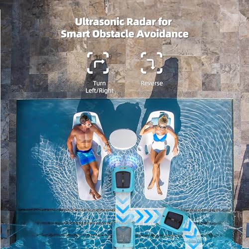 Robotic Pool Skimmer Cleaner Robot: SMONET Automatic Solar Powered Cordless Robotic Pool Cleaner for Swimming Pool Surface with Path Optimization Two Speed Modes Saltwater Compatibility SR5