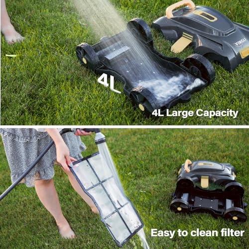 VINGLI Cordless Robotic Pool Vacuum, Automatic Swimming Pool Cleaner for above Ground Pools/Inground Pools Up to 40Ft,7500mAh/Auto-docking, Charging for 2 Hour