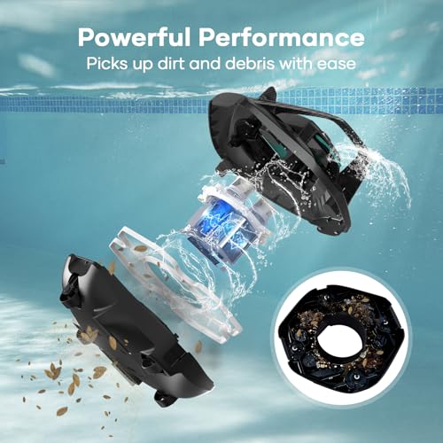 AIPER Seagull SE Cordless Robotic Pool Cleaner, Pool Vacuum with Dual-Drive Motors, Self-Parking Technology, Lightweight, Perfect for Above-Ground/In-Ground Flat Pools up to 40 Feet (Lasts 90 Mins)