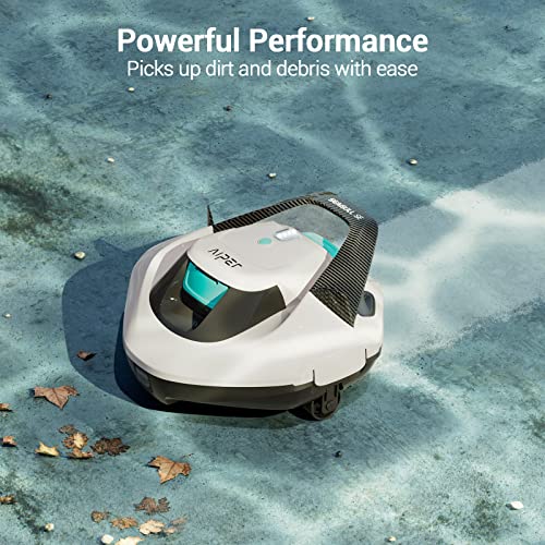AIPER Cordless Robotic Pool Cleaner, Pool Vacuum with Dual-Drive Motors, Self-Parking Technology, Lightweight, Perfect for above-Ground/In-Ground Flat Pools up to 40 Feet (Lasts 90 Mins)