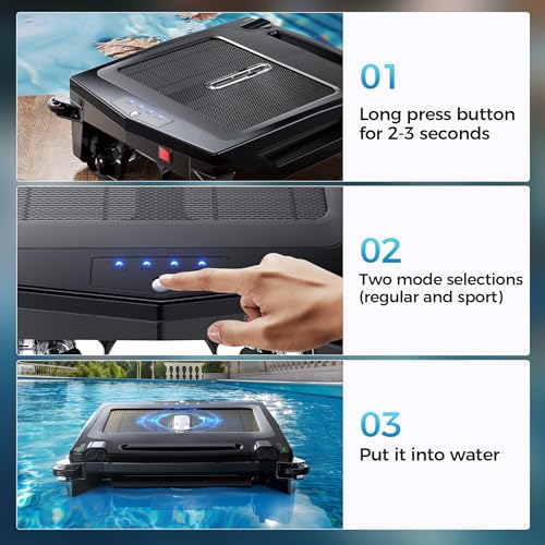 Solar Pool Skimmer Robot Cleaner: USECARA Automatic Solar Pool Skimmer Robot Pool Cleaner Robot Pool Robot Pool Net Skimmer with Pool Skimmer Basket Automatic Obstacle Avoidance Dual Charging Options