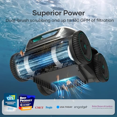 (2024 Upgrade) AIPER Seagull Pro Cordless Robotic Pool Cleaner, Pool Vacuum for Inground Pools, Smart Navigation Pool Vacuum Cleaner Lasts up to 150 Mins, Floor, Wall and Water Line Cleaning