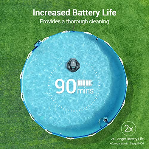 AIPER Seagull SE Cordless Robotic Pool Cleaner, Pool Vacuum with Dual-Drive Motors, Self-Parking Technology, Lightweight, Perfect for Above-Ground/In-Ground Flat Pools up to 40 Feet (Lasts 90 Mins)