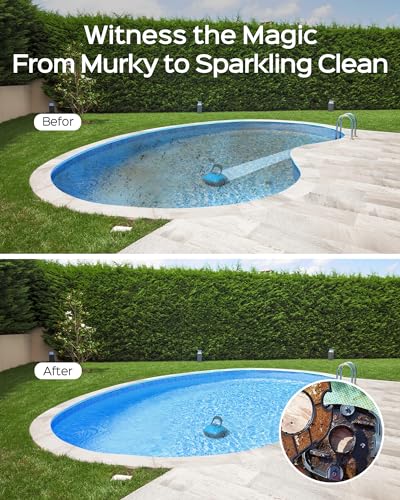 WYBOT Cordless Robotic Pool Cleaner, Automatic Pool Vacuum, Powerful Suction Pool Vacuum for above/In Ground Flat Pool Up to 538 Sq.Ft -Osprey200-Grey&Blue