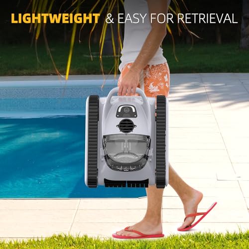 Miuedo Seauto Robotic Pool Cleaner - Cordless Wall-Climbing Vacuum for Inground and above Ground Pools up to 2000 sq ft - Automatic Cleaning for Floors and Walls of Your Swimming Pool.