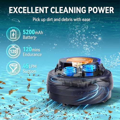 Neobot X2 Cordless Pool Cleaner, Automatic Robotic Pool Vacuum, Lasts up to 120 Mins, Dual-Motor, Self-Parking, Pool Vacuum for above/In Ground Flat Pools Up to 914 Sq Ft