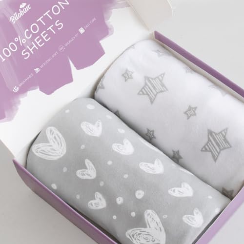 Bassinet Sheets Compatible with SNOO Smart Sleeper, Dream On Me Lacy Portable and Safety 1st Sleeper Bassinet, 100% Jersey Knit Cotton Sheets, Grey Print for Baby