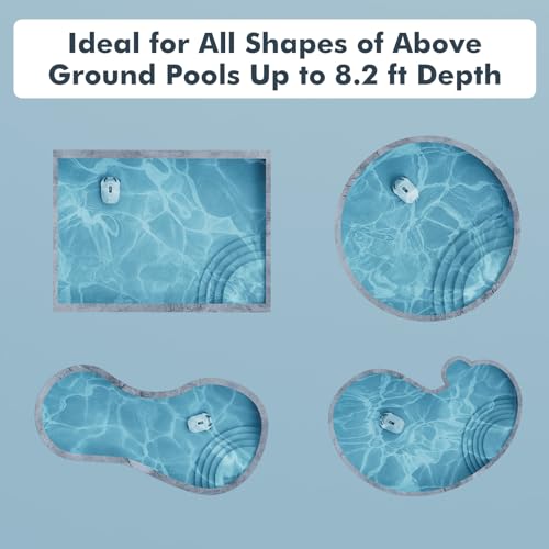 Hydrus Pool Vacuum for Above Ground, Cordless Robot Pool Vacuum Cleaner with Powerful Suction, 100Mins Long Run Time, Automatic Rechargeable Swimming Pool Vacuum for Inground Pool Depth of 8.2Ft