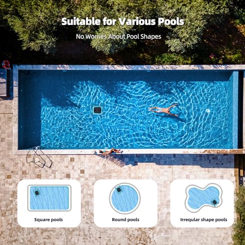 Robotic Pool Skimmer Cleaner Robot: SMONET Automatic Solar Powered Cordless Robotic Pool Cleaner for Swimming Pool Surface with Path Optimization Two Speed Modes Saltwater Compatibility SR5