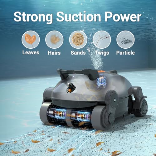 (Upgrade) Gosvor Pivot Cordless Robotic Pool Cleaner, Wall Climbing, Triple-Motor, Extended Battery Life, Self-Parking, Automatic Pool Vacuum for Inground &above Ground Pools Up to 65 FT in Length