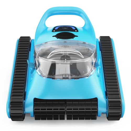 Cordless Pool Vacuum for above Ground Pool: NexTrend Automatic Robotic Pool Cleaner Wall Floor Waterline Cleaning 180W Powerful Suction Last 150 Mins for Inground Swimming Pool up to 2,050 sq.ft