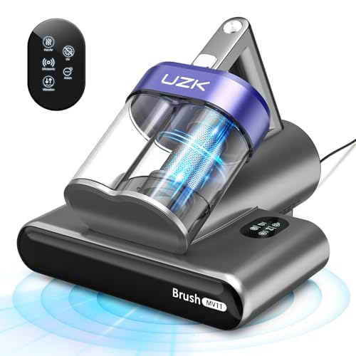 Mattress Vacuum Bed Vacuum Cleaner with UV-C Light,16Kpa Suction 500W Powerful and Double-Cup,Handheld Vacuums with Heating & Ultrasonic & Anion & Aromatherapy for Bed Dust Pet Hair(Corded,Purple)