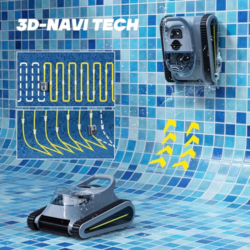 (2024 New) Seauto Crab Cordless Robotic Pool Vacuum, Wall-Climbing, Automatic Pool Cleaner, Suitable for Walls and Floors of 1614 Square Feet Pool