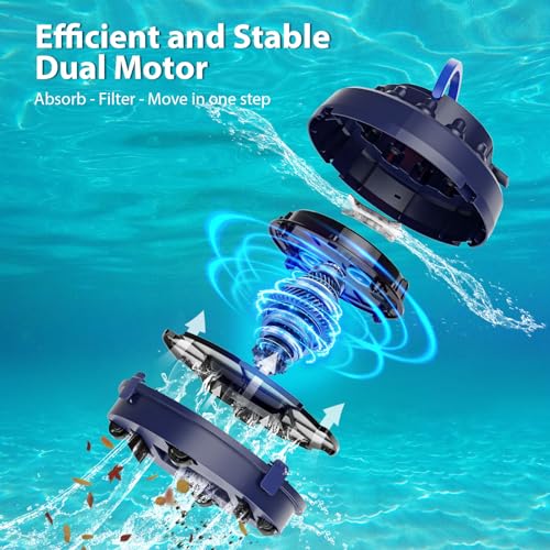 Neobot X2 Cordless Pool Cleaner, Automatic Robotic Pool Vacuum, Lasts up to 120 Mins, Dual-Motor, Self-Parking, Pool Vacuum for above/In Ground Flat Pools Up to 914 Sq Ft