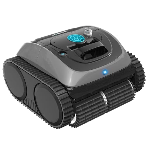 WYBOT Cordless Robotic Pool Vacuum, 140mins Runtime, Robotic Pool Cleaner with Upgraded Triple-motor, Wall Climbing, Intelligent Route Planning, for Pools up to 1,614 Sq.ft- C1 Grey