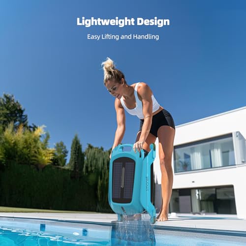 Robotic Pool Skimmer Cleaner Robot: SMONET Automatic Solar Powered Cordless Robotic Pool Cleaner for Swimming Pool Surface with Path Optimization Two Speed Modes Saltwater Compatibility SR5