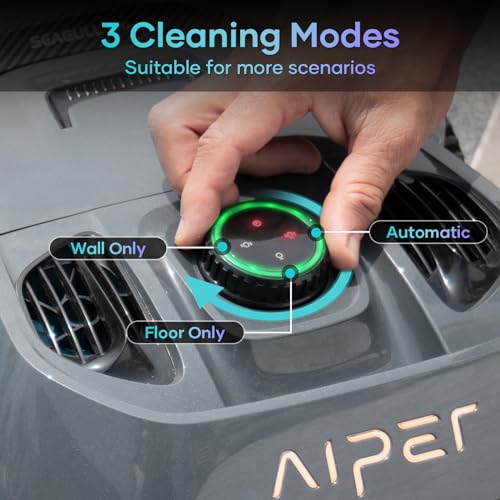(2024 Upgrade) AIPER Seagull Pro Cordless Robotic Pool Cleaner, Wall Climbing Suction Pool Cleaner Lasts up to 150 Mins, Quad-Motor System, Smart Navigation, Ideal for In-Ground Pools up to 40 FT