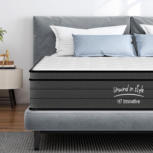 SogesSleep Full Size Mattress 10 Inch Hybrid Mattress with Gel Memory Foam, Individual Pocket Spring Bed Mattress, Medium Firm Mattress for Pressure Relief, CertiPUR-US & Fiberglass Free