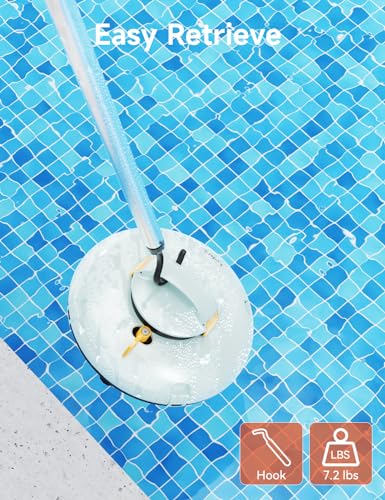 Cordless Robotic Pool Cleaner - Automatic Pool Vacuum for above Ground Pool -Water Sensor Tech- Dual-Drive Motors,Rechargeable Battery,Ideal for All Flat Bottom Pools Up to 35 Feet,Yellow
