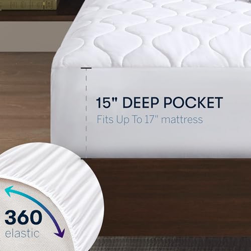Serta Heated Mattress Pad Full Size - Electric Mattress Pad, 10 Heat Setting Controller, Auto Shut Off Timer, Deep Elastic Pocket, Up to 17" Mattress, ETL Certified, Machine Wash, Full, White